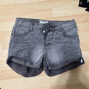 ONE TEASPOON BLACK DISTRESSED DENIM SHORTS